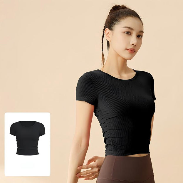 Slimming Breathable Striped Yoga Top