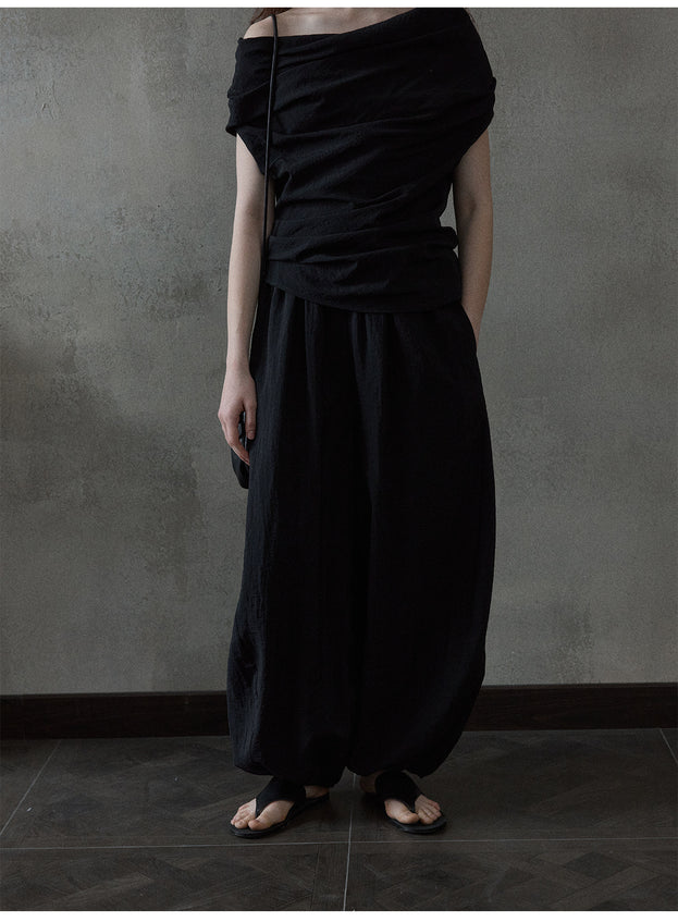 Tencel Drape Air Skirt Pants, Tight Waist, Versatile For Commuting, Casual Women Pant