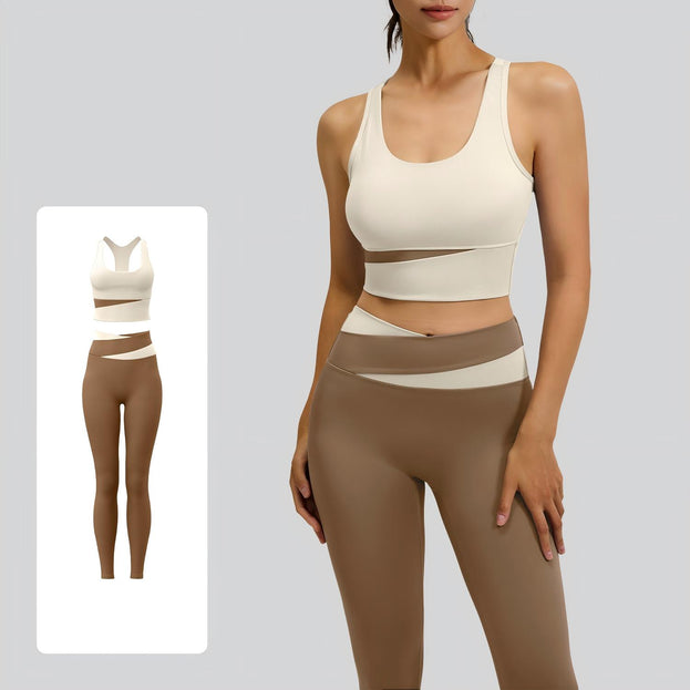 Color-Matched High-Waisted Abdominal-Toning Fitness Yoga Set