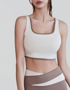 Color-Matched Gathering Motion Yoga Bra