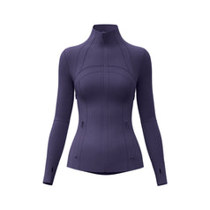 Spliced Breathable Stretch Running Yoga Jacket with Pocket