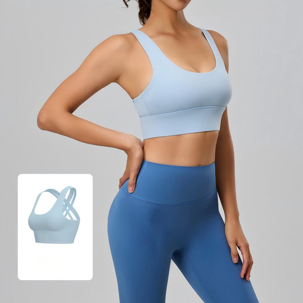 Cross-Design Elastic Fitness Yoga Bra