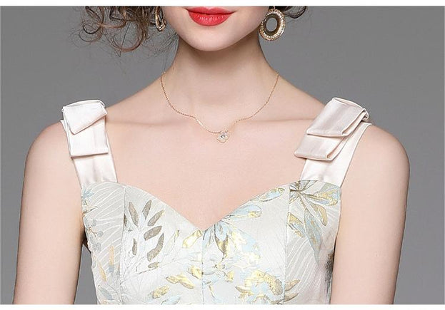Fashion Vintage Sleeveless Suspender Dress Large Swing MIDI Dress