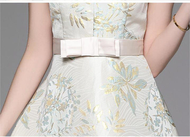 Fashion Vintage Sleeveless Suspender Dress Large Swing MIDI Dress