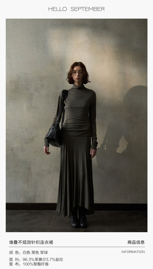 Fashionable And Elegant, Commuting And Casual Feel, Semi-high Collar For Slimming Women Dress