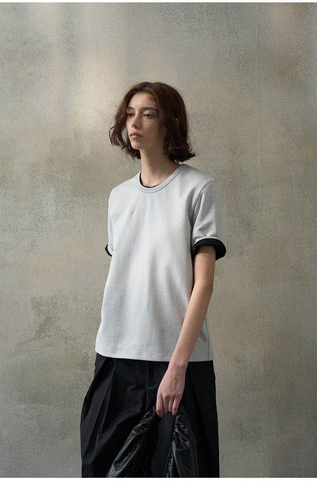 Anti-wrinkle high-twist double-sided commuter casual solid-color women's top