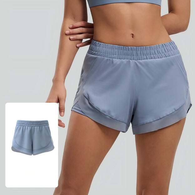 Women's Naked Yoga Mesh Shorts with Pocket