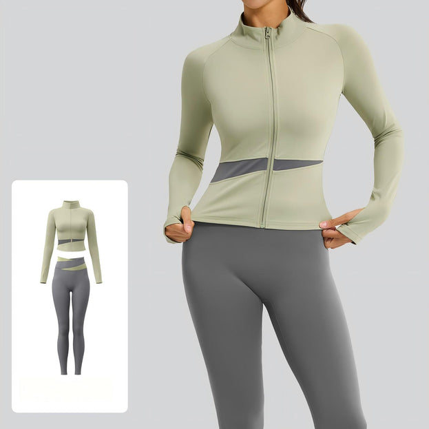 Women's Slim-fit Naked Yoga Color-matching Two-piece Suit