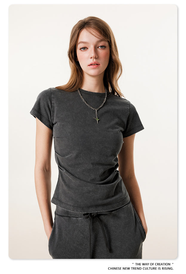 Summer Fashion Patchwork Round-neck Sylish American T-shirt