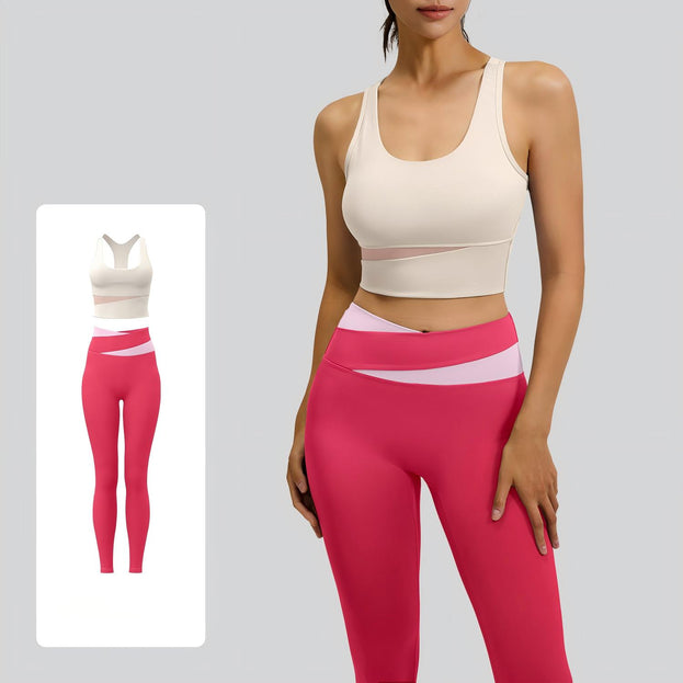 Color-Matched High-Waisted Abdominal-Toning Fitness Yoga Set