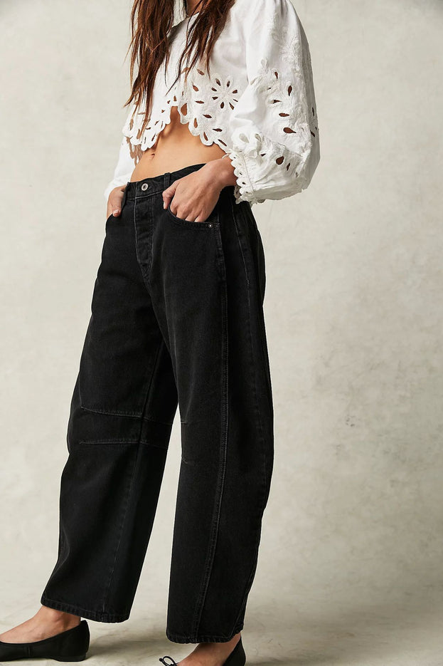 Spring Fashion Versatile Low-Waisted Loose Straight Denim Pant for Women