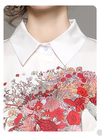 Full Matching Waist Shrink Positioning Printed Shirt