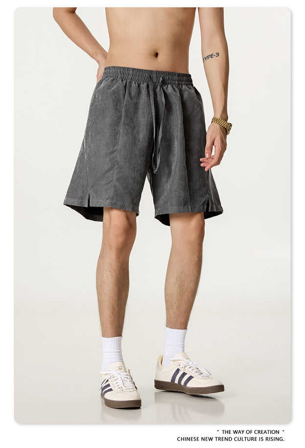 Summer Solid-color Beach Capre Pants, Waterproof Quick-drying Men's Shorts