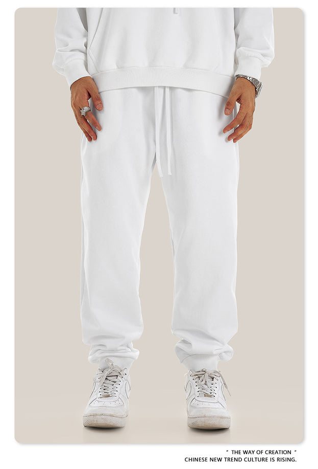 Sporty Drawstring Basic Style Trendy Solid-color Men's Sweatpants