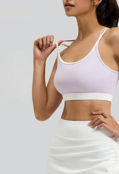 Women's Contrast Cross-Back Sports Underwear