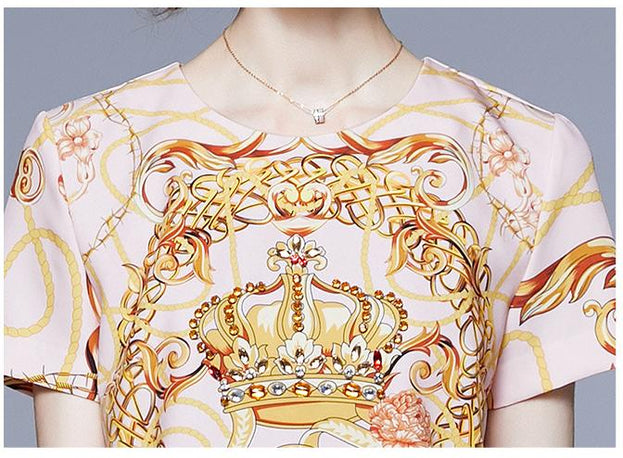 Summer New Short Sleeve T-shirt and High Waist Small Foot Trousers Two-Piece Set