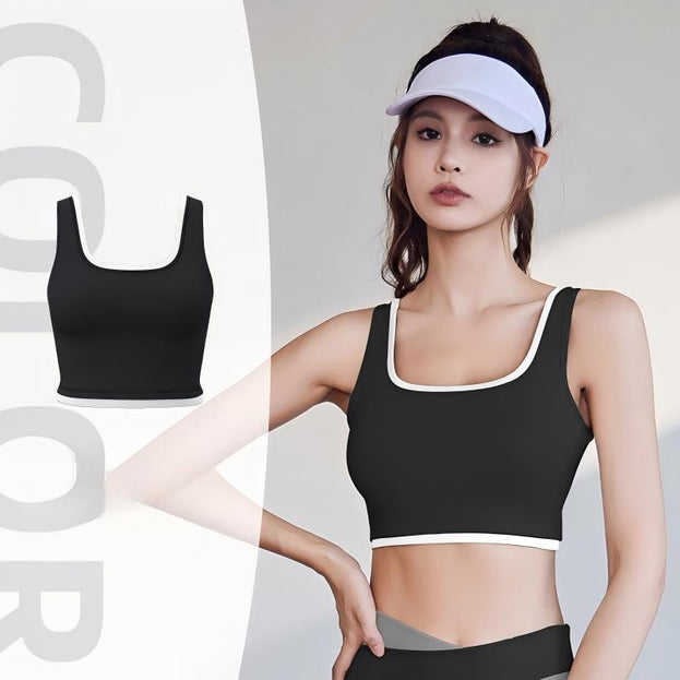 Color-Matched Gathering Motion Yoga Bra