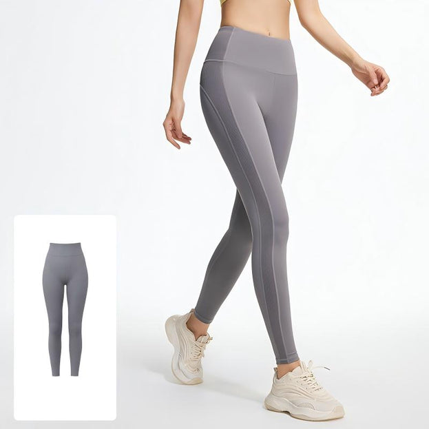 Striped Patchwork Hip Breathable High Waist Yoga Pants