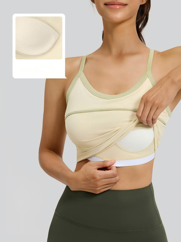 Women's Line Sense Vest One-piece Cup Yoga Bra Top