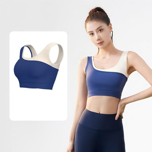 High-Elasticity Push-Up Two-Tone U-Shape Sports Bra