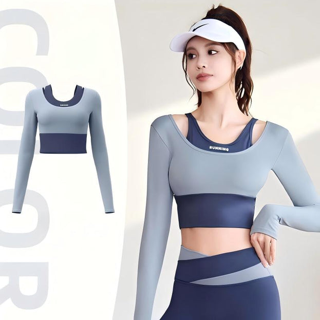 Multi-Color Yoga Fitness Long-Sleeved Women's Shirt