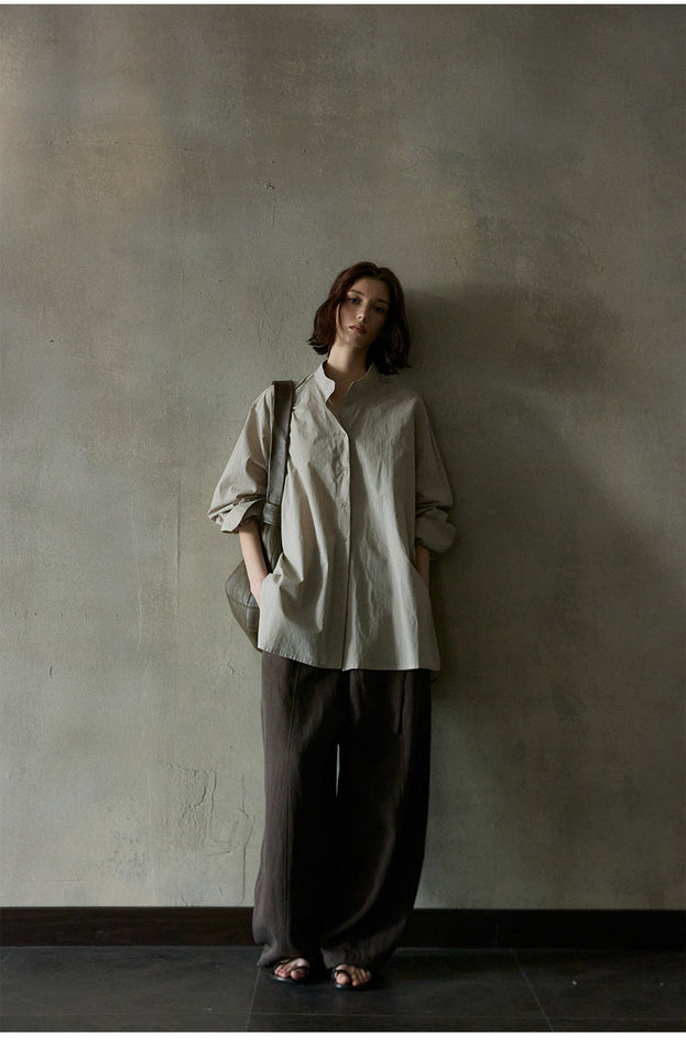 Long-Staple Cotton, Light And Simple, Comfortable For Commuting Women Blouse