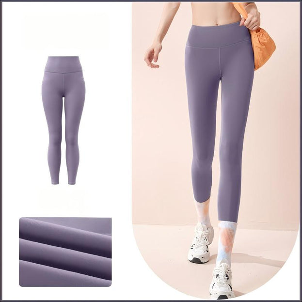 Winter and Autumn Thin Fleece High-Waisted Seamless Yoga Pants for Women