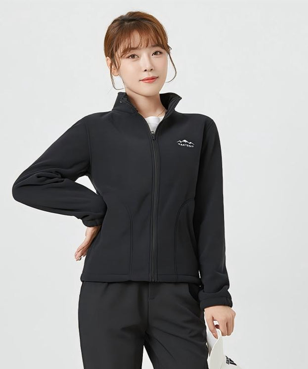 Vertical Collar Zipper Double-sided Fleece Jacket Coat