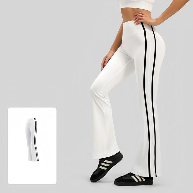 Exercise Fitness Yoga Striped Flared Pants for Women
