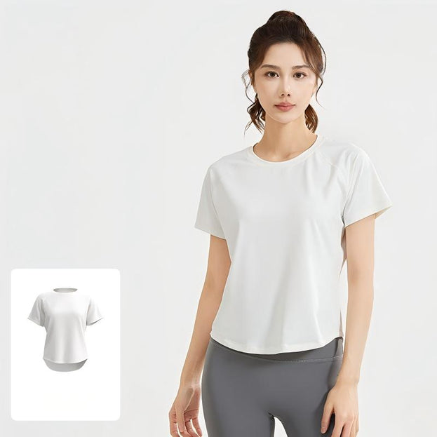Summer Sports Fitness Loose Mesh Yoga Short Sleeves