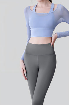 Naked Mesh Hollow Yoga Fitness Suit for Women