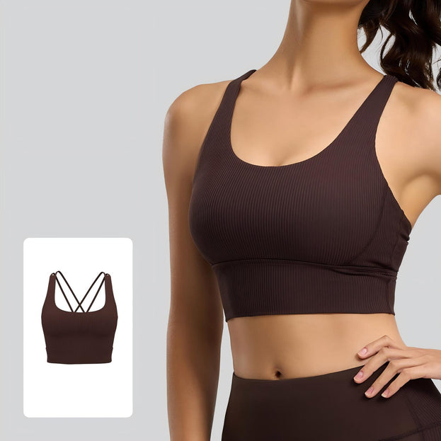 Striped Shock-Absorbing Fitness Yoga Underwear for Women