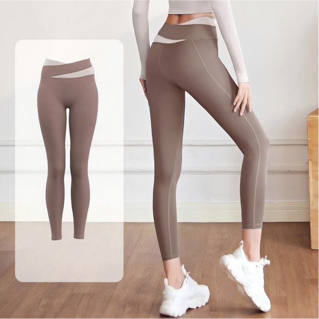 Color-Matched Tight-Fitting Slimming Fitness Yoga Pants For Women