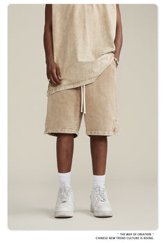 Trendy And Fashionable American Street  Heavy Men's Capre Pants