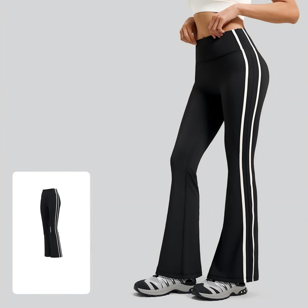 Exercise Fitness Yoga Striped Flared Pants for Women