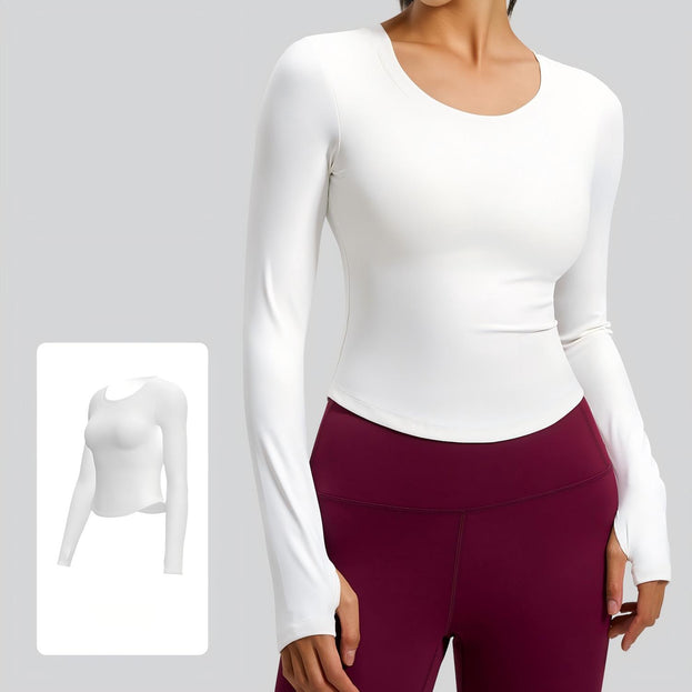 New Style Sporty Yoga Sheer Long-Sleeved Top