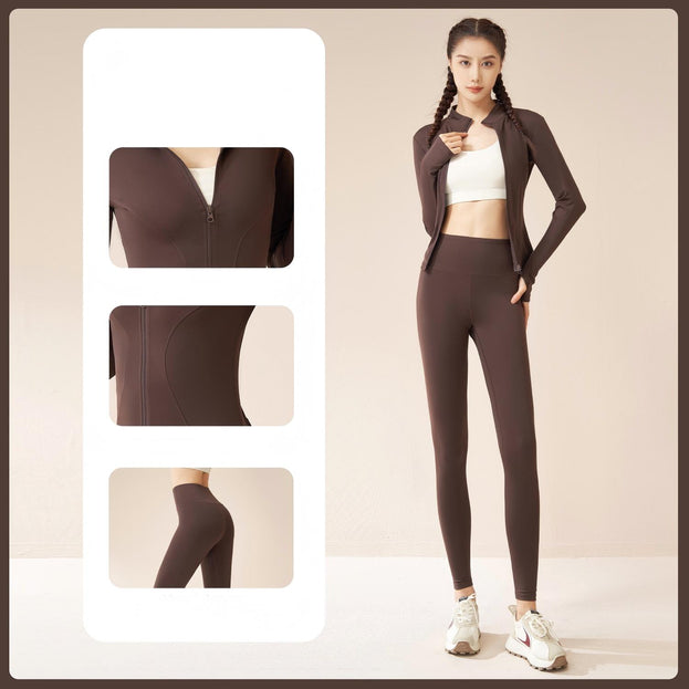 Women's Naked Slim-Fit High Bullet Windproof Fitness Suit
