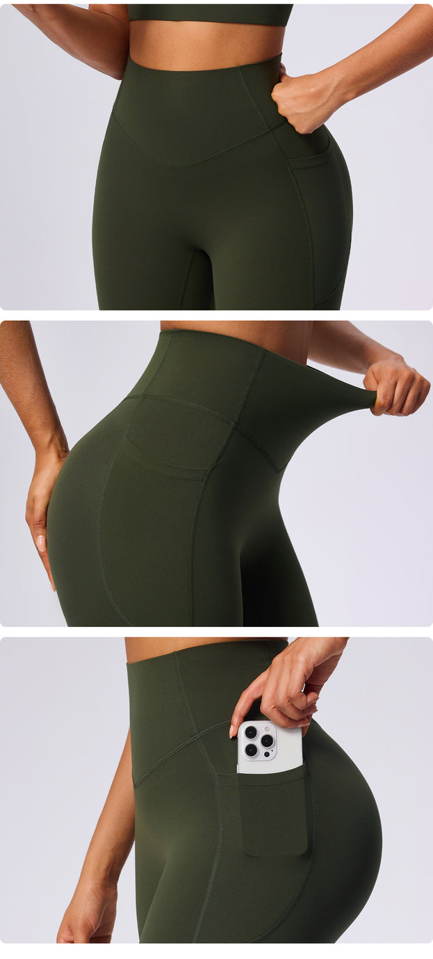 Women's High-Waisted Slimming And Abdominal-Toning Yoga Pants With Pockets