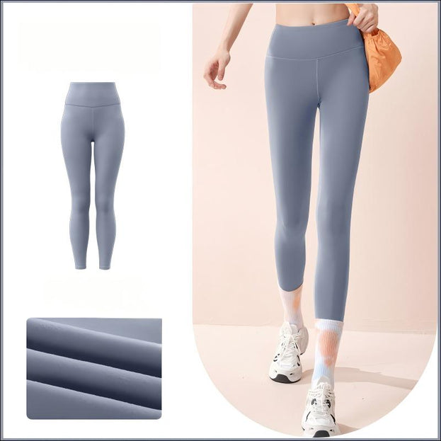 Winter and Autumn Thin Fleece High-Waisted Seamless Yoga Pants for Women