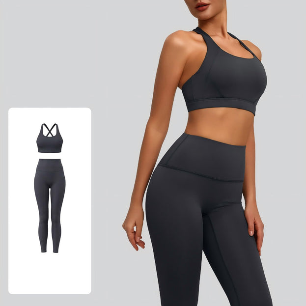 Solid Color Naked Tight Yoga Suit for Women