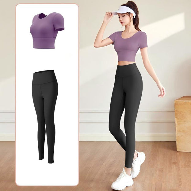 Slimming Fitness Yoga Set with Breast Support for Women