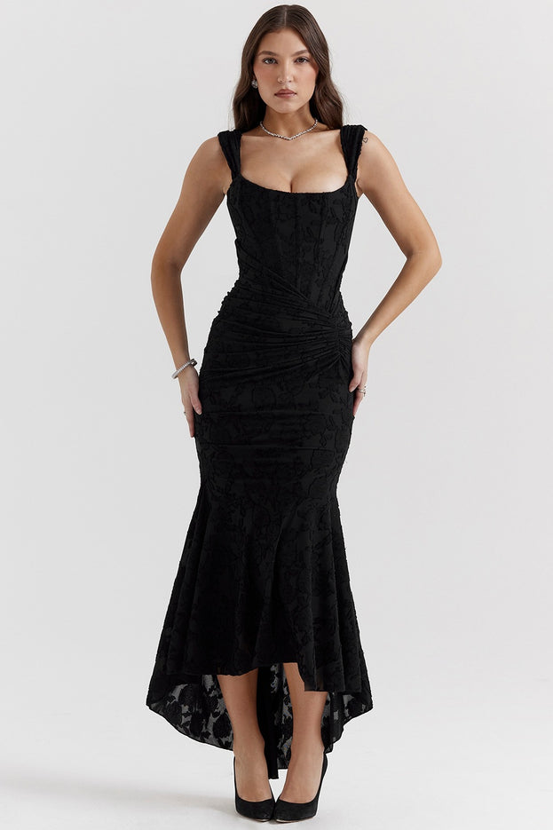 Summer Fashionable Square-Neck Sexy Slim-Fitting Asymmetrical Slip Dress for Women