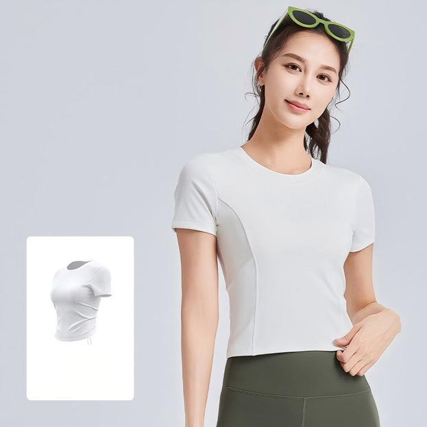 New Elastic-Wrapped Pleated Yoga Short with Underwire Support