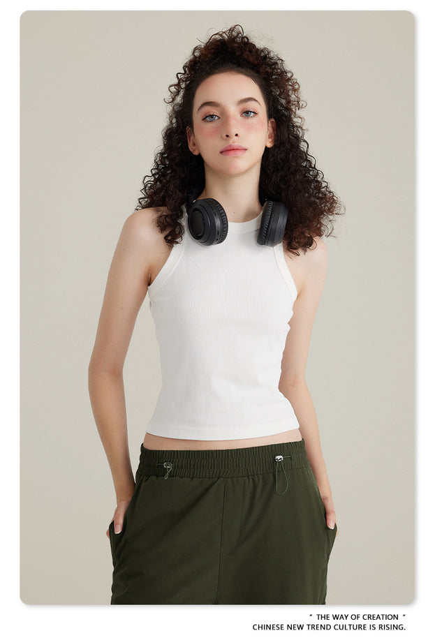 Summer Short Solid-color Commuter Women's Vest Top