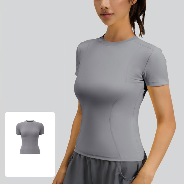 Slim-Fit Sports Tight Round-Neck Yoga T-shirt