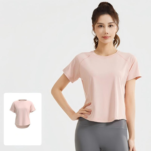 Summer Sports Fitness Loose Mesh Yoga Short Sleeves