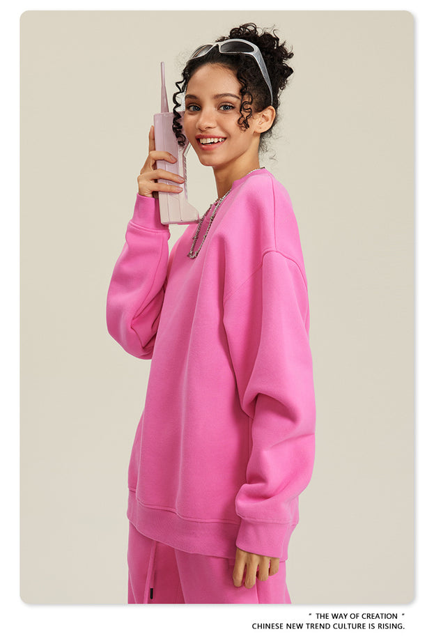 American-style Trendy Round-neck Long-sleeved Warm Sweatshirt