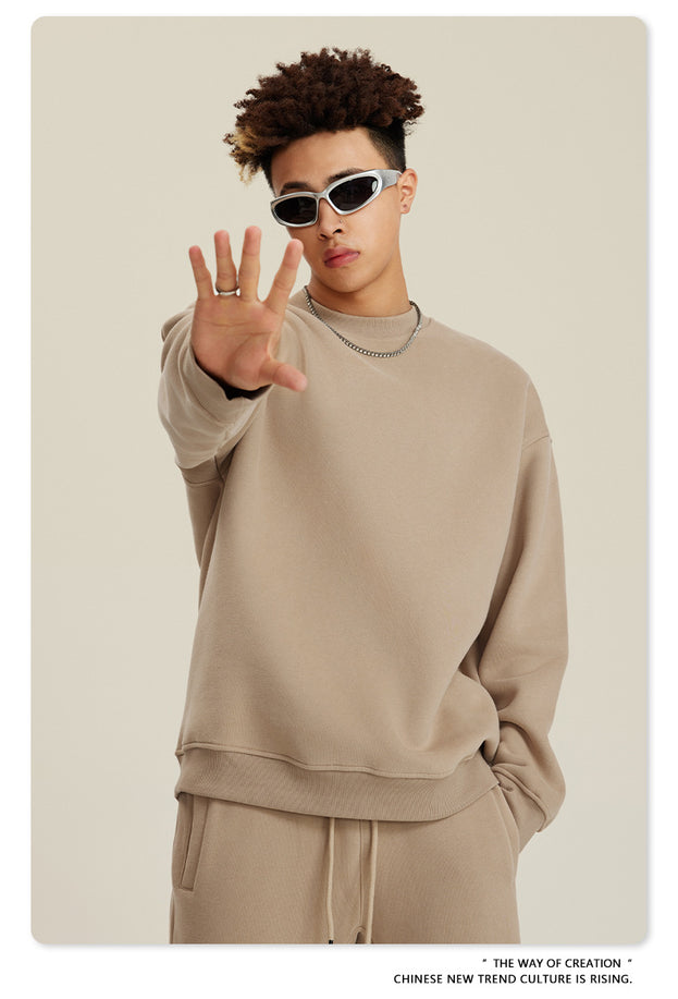 American-style Trendy Round-neck Long-sleeved Warm Sweatshirt