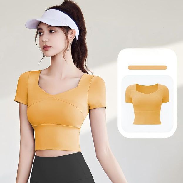 Running Sporty Yoga Top With Built-in Bra Support
