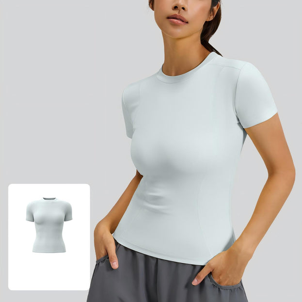 Slim-Fit Sports Tight Round-Neck Yoga T-shirt